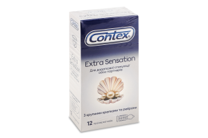 Презервативы латексные с крупными точками и ребрами с силиконовой смазкой Extra sensation Contex 12шт