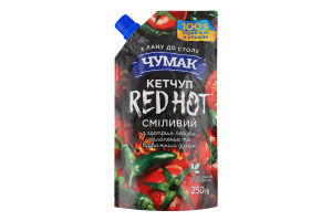 Кетчуп с острым перцем халапеньо пастеризованный Red Hot Чумак д/п 250г