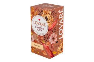 Бленд чаю чорного цейлонського та кенійського байхового дрібного Diamond black Lovare к/у 24х2г