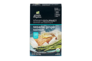 Simply Organic Steam Gourmet Parchment and Seasoning Kit Sesame Ginger Salmon
