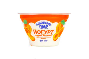 Йогурт 2.8% сладкий Абрикос Десертный Волошкове поле ст 140г