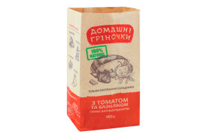 Грінки житньо-пшеничні з томатом та базиліком Домашні гріночки м/у 100г