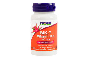 Добавка дієтична рослинні капсули Вітамін K2 (MK-7) 100мкг NOW Foods 60шт