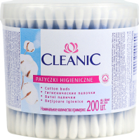 Палички ватні Cleanic Класік 200шт кругла упаковка