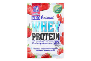 Каша вівсяна швидкого приготування з полуницею та вершками з підсолоджувачами Whey protein Vivsyanushka м/у 50г