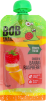 Пюре фруктово-ягодное пастеризованное Банан-малина Смузи Bob Snail д/п 120г