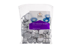 Smart Living Unscented Tealights - 50 CT