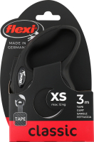 Повідець-рулетка д/собак до 12кг New Classic чорний стрічка р.XS 3м Flexi