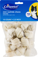 Companion Mini Rawhide Chews For Dogs - 10 CT