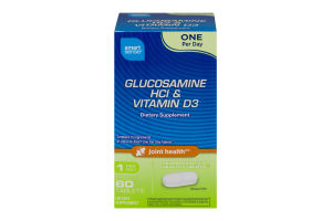 Smart Sense Glucosamine HCI & Viatmin D3 Dietary Supplement Tablets - 60 CT