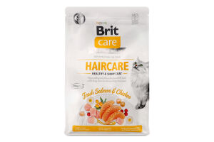 Корм сухой для кошек Fresh Salmon&Chicken Haircare Care Brit м/у 2кг