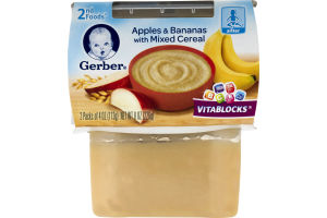 Gerber Vitablocks 2nd Foods Apples & Bananas With Mixed Cereal - 2 PK