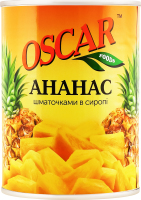 Ананас шматочками в сиропі Oscar foods з/б 565г