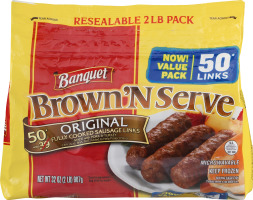 Banquet Brown 'N Serve Original Fully Cooked Sausage Links - 50 CT