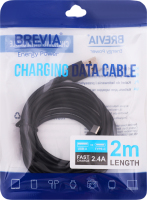 Кабель Brevia USB-TypeC black zip 2м 51200BUCZ1