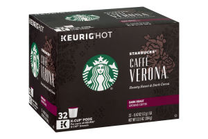 Starbucks Caffe' Verona Ground Coffee K-Cup Dark Roast - 32 CT