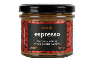 Десерт Миндаль-кешью-кокос-кофе Арабика Espresso Aumi с/б 120г