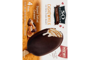 So Delicious Dairy Free Cashewmilk Non-Dairy Frozen Dessert Dipped Salted Caramel - 4 CT