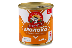 Молоко сгущенное 8.5% вареное цельное с сахаром Фаворит ж/б 360г