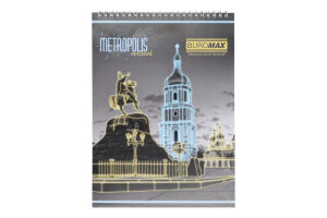 Блокнот н/пруж. Buromax Metropolis А4 48 арк. кл. синій