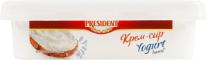 Крем-сыр 61% на основе йогурта President п/у 180г