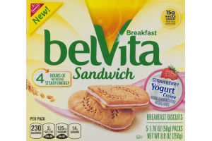 Nabisco belVita Breakfast Strawberry Yogurt Creme - 5 PK
