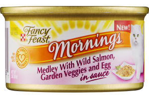 Fancy Feast Mornings Medley with Wild Salmon, Garden Veggies and Egg Gourmet Cat Food