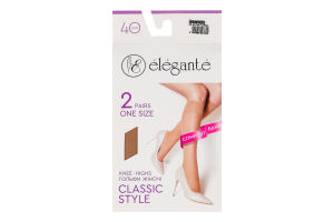Гольфы женские Elegante Classic style 40den 23-25 natural 2пары