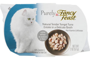Purely Fancy Feast Cat Food Natural Tender Tongol Tuna Entree in a Delicate Broth