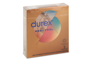 Презервативы из синтетического латекса с силиконовой смазкой Натуральные ощущения Durex 3шт