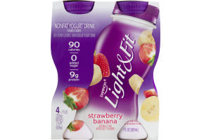 Dannon Light & Fit Nonfat Yogurt Drink Strawberry Banana - 4 PK