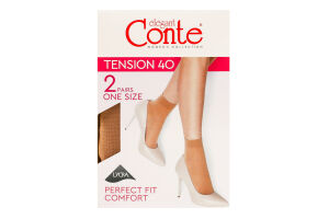 Шкарпетки жіночі Conte elegant Tension 40den 23-25 natural 2пари
