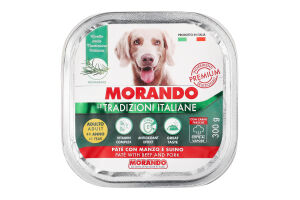 Корм д/собак Паштет беззерновий з яловичиною та свининою 300г Morando Tradizioni