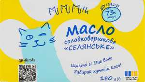 Масло Селянське солодковершкове 73% 180г MiMiMilk