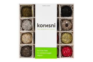 Цукерки фруктово-горіхові без доданого цукру Асорті максі Korиsni к/у 300г