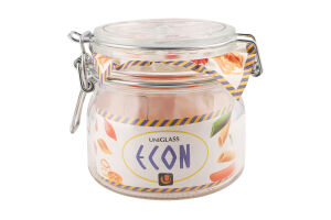 Банка зі скляною кришкою 500мл №8.39-С100-500 Econ round Uniglass 1шт