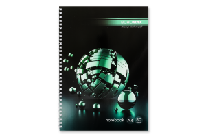 Зошит Сфера А4 клітинка на пружині картонна обкладинка 80аркушів BM.24452101 Buromax