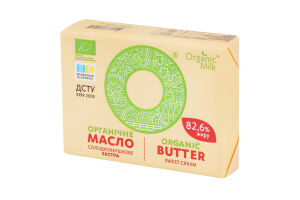 Масло 82.6% сладкосливочное органическое Экстра Organic Milk м/у 180г
