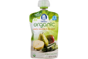 Gerber Organic Baby Food Pears, Zucchini & Mangoes