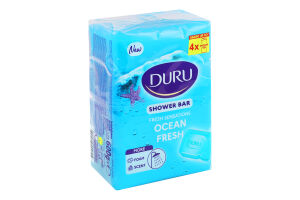Мыло туалетное для душа Свежесть океана Fresh Sensations Duru 4х150г