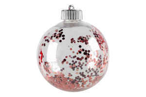 Прикраса ялинкова Куля з рожев зірками 10см 833968