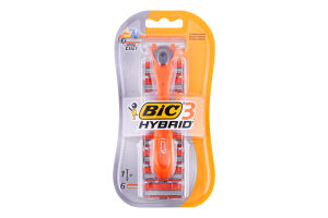 Бритва 3 лезвия 1 ручка + 6 картриджей Hybrid 3 BiC 1шт
