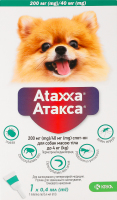 Краплі протипаразитарні д/собак до 4кг Ataxxa спот-он 0,4мл KRKA