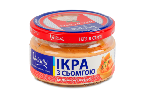 Ікра атлантичних риб з сьомгою копченою в соусі Veladis c/б 160г
