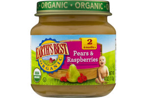 Earth's Best Organic Stage 2 Pears & Raspberries