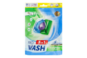 Средство для стирки в виде капсул 3в1 Альпийская свежесть Pro Wash 23х15г