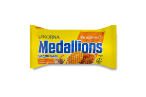Вафлі солодкі зі смаком пряженого молока Medallions Lekorna м/у 65г