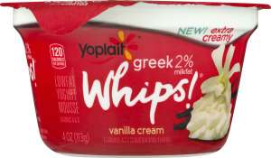 Yoplait Whips Greek 2% Milkfat Low Fat Yogurt Mousse Vanilla Cream