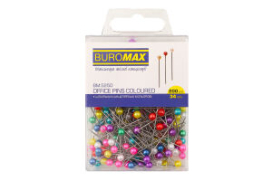 Шпильки канцелярские цветные 34мм №BM.5250 Buromax 200шт