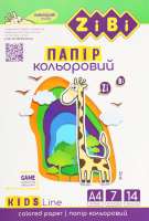 Папір кольоровий Kids line А4 7кольорів 14аркушів ZiBi